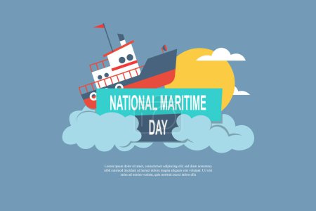 Illustration for National Maritime Day background. Observance. Vector Illustration. - Royalty Free Image
