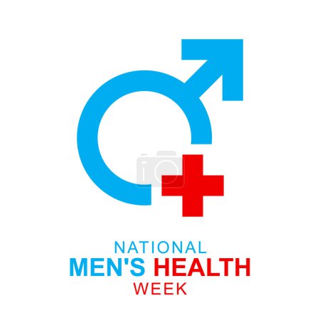 Illustration for National Mens Health Week background. Health Lifestyle. Vector illustration. - Royalty Free Image