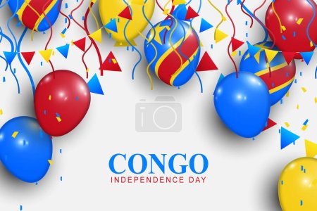 Hintergrund ist der Unabhängigkeitstag des Kongo. Bundesbürgerliches Geschichtsverständnis. Vektorillustration.