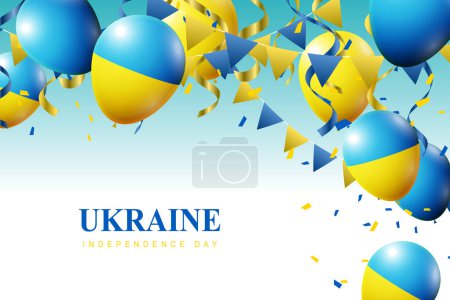 Téléchargez les illustrations : Ukraine Independence Day background. Sensibilisation civique historique. Illustration vectorielle. - en licence libre de droit