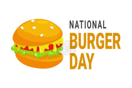 Ilustración de Fondo del Día Nacional de la Hamburguesa. Apreciación Fast Food. Ilustración vectorial. - Imagen libre de derechos