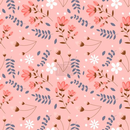 Illustration for Floral pattern in seamless style. Vector illustration. - Royalty Free Image