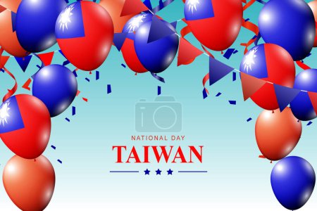 Ilustración de Fondo del Día Nacional de Taiwán. Histórico cultural. Ilustración vectorial. - Imagen libre de derechos