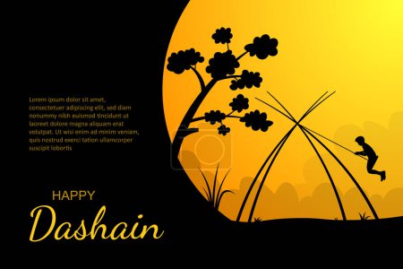 Ilustración de Feliz trasfondo Dashain. Fiestas hindúes. Ilustración vectorial. - Imagen libre de derechos