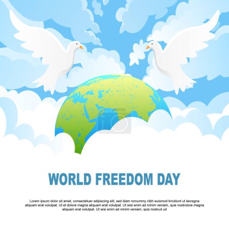 Illustration for World Freedom Day background. Vector illustration. - Royalty Free Image