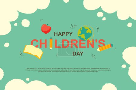 Illustration for Childrens day background. Cultural Educational. Vector illustration. - Royalty Free Image