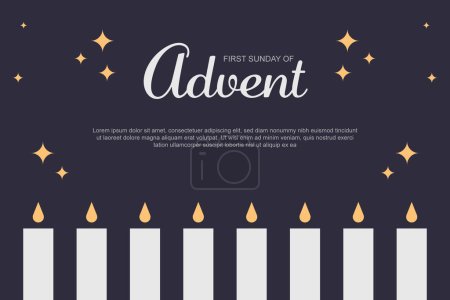 First Sunday of Advent background. Vector illustration.