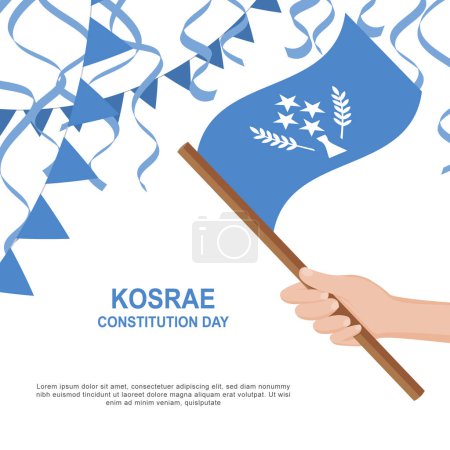 Ilustración de Fondo Día de la Constitución de Kosrae. Histórico cultural. Ilustración vectorial. - Imagen libre de derechos
