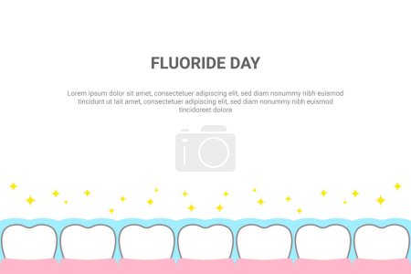 Illustration for Fluoride Day background. Appreciation Awareness. Vector illustration. - Royalty Free Image