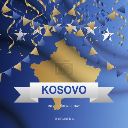 Illustration for Kosovo Independence Day background. Awareness Historical. Vector illustration. - Royalty Free Image