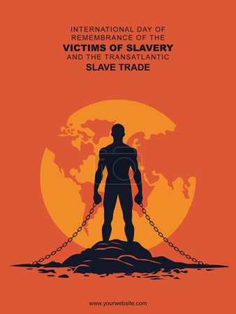 International Day of Remembrance of the Victims of Slavery and the Transatlantic Slave Trade background. Vector illustration background.