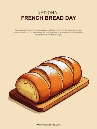 National French Bread Day background. Vector illustration.
