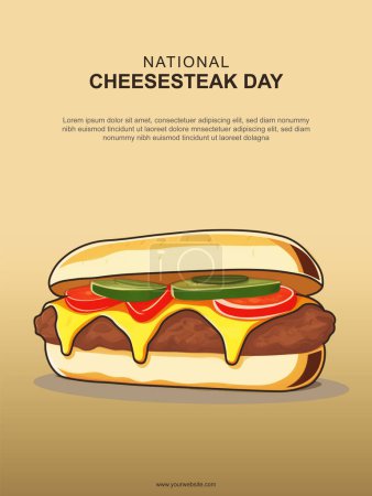 National Cheesesteak Day background. Food and Beverage. Vector illustration.