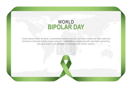 Día Mundial de la Bipolar, Fondo de salud. Ilustración vectorial.