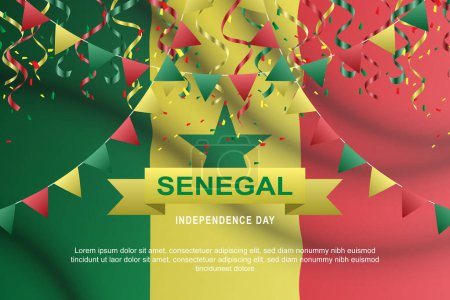 Téléchargez les illustrations : Sénégal Independence Day background. Fédéral. Illustration vectorielle. - en licence libre de droit