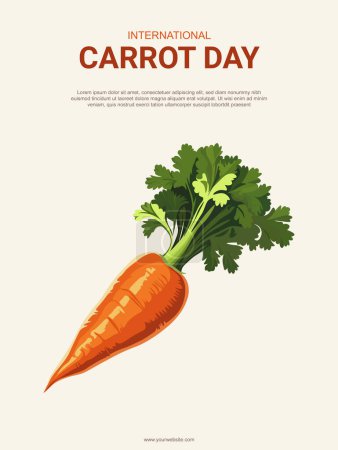 Fondo del Día Internacional de la Zanahoria. Fondo de ilustración vectorial.