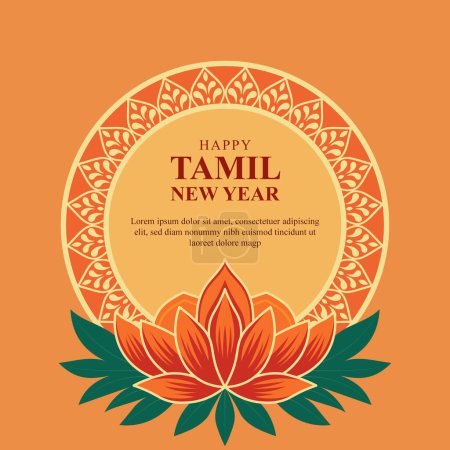 Tamil Neujahr Hintergrund. Vektorillustration.