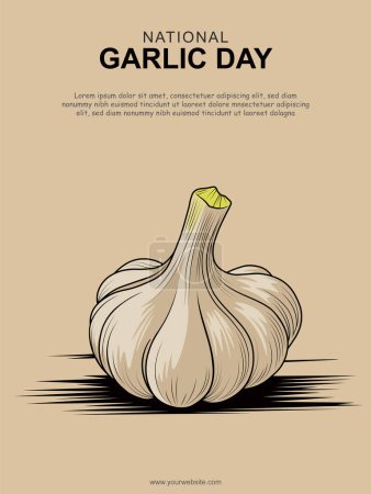 National Garlic Day background Food and Beverage. Vector illustration.
