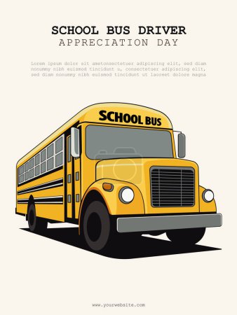 Apreciación del conductor del autobús escolar Antecedentes del día. Ilustración vectorial.