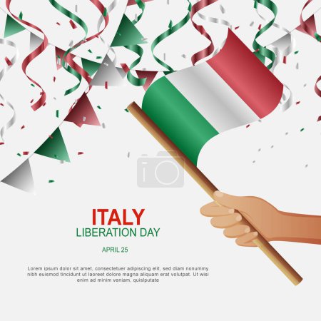 Illustration for Italy Liberation Day background. Vector illustration. - Royalty Free Image