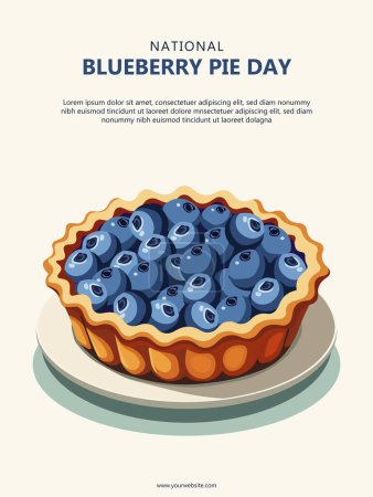 National Blueberry Pie Day background. Vector illustration.