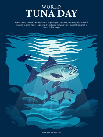 World Tuna Day background. animal. Vector illustration.