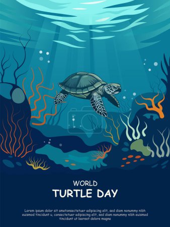 Journée mondiale de la tortue. Illustration vectorielle.
