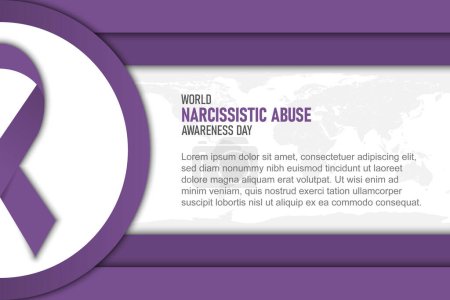 Antecedentes del Día Mundial del Abuso Narcisista. Ilustración vectorial.