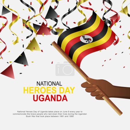 Nationalheldentag Uganda Hintergrund. Vektorillustration