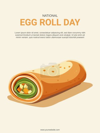 National Egg Roll Day Hintergrund. Vektorillustration.