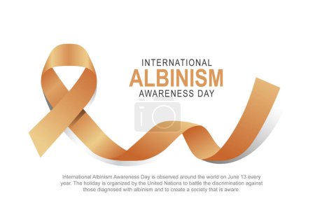 Antecedentes del Día Internacional de la Concienciación sobre el Albinismo. Ilustración vectorial.
