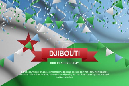 Djibouti Independence Day background. Illustration vectorielle.