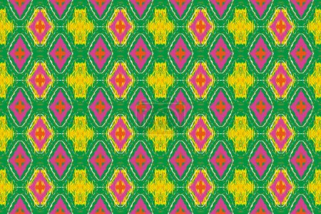 Foto de Fondo abstracto verde rayas patrón geométrico étnico fondo sin costuras decorativo hermoso para tela textil y ropa. - Imagen libre de derechos