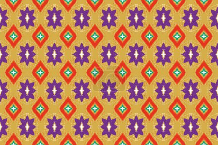 Foto de Rayas geométricas textiles amarillas ornamento étnico tribal fondo abstracto para textiles, envolturas, telas y ropa. - Imagen libre de derechos