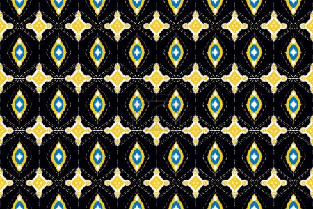 Téléchargez les photos : Fond noir rayures géométriques jaunes motif ethnique abstrait Design de fond aztèque pour textile, tissu, décoratif, vêtements. - en image libre de droit