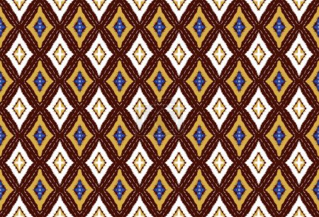 Foto de Fondo marrón geométrico rayas multicolor motivo étnico abstracto diseño de fondo azteca para textiles, tela, decorativo, ropa. - Imagen libre de derechos