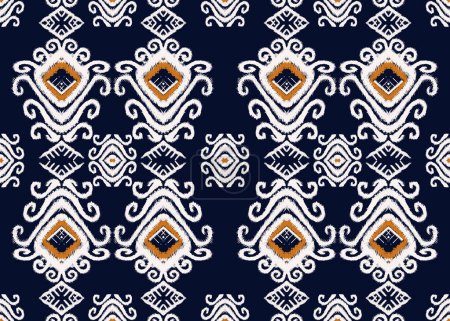 Téléchargez les photos : Motif tissu Ikat, motif ethnique broderie, motifs géométriques orientaux, géométrique Ikat. Tissu paisley aztèque. Illustration abstraite Ikat pour papier peint écharpe tissu textile papier d'emballage carrelage - en image libre de droit
