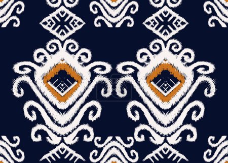 Téléchargez les photos : Motif tissu Ikat, motif ethnique broderie, motifs géométriques orientaux, géométrique Ikat. Tissu paisley aztèque. Illustration abstraite Ikat pour papier peint écharpe tissu textile papier d'emballage carrelage - en image libre de droit