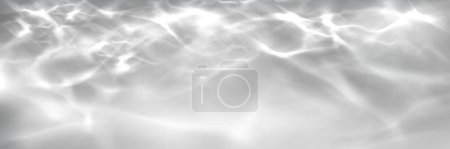 Illustration for White water wave light surface overlay background. 3d clear ocean surface pattern with reflection effect backdrop. Marble desaturated texture. Sunny aqua ripple movement with shiny refraction - Royalty Free Image