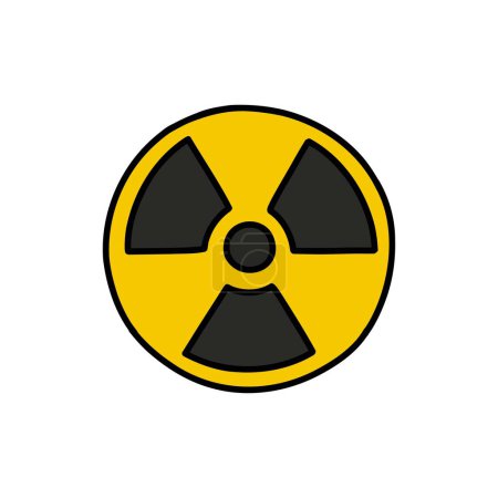 Ilustración de Icono doodle símbolo de radiación ionizante, ilustración vectorial - Imagen libre de derechos