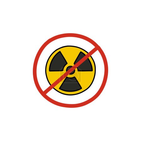 Ilustración de Sin símbolo de radiación garabato icono, vector de ilustración - Imagen libre de derechos