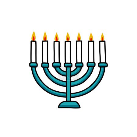 Illustration for Menorah doodle icon, vector illustration - Royalty Free Image