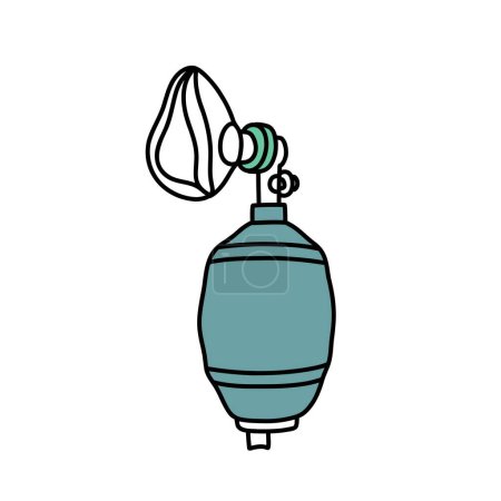 Illustration for Bag valve mask doodle icon, vector illustration - Royalty Free Image