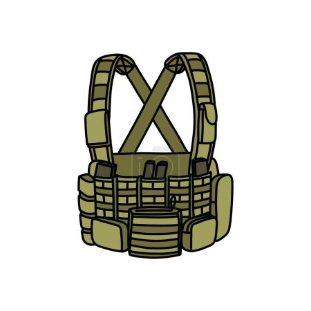 Ilustración de Plataforma de pecho militar garabato icono, vector de ilustración - Imagen libre de derechos