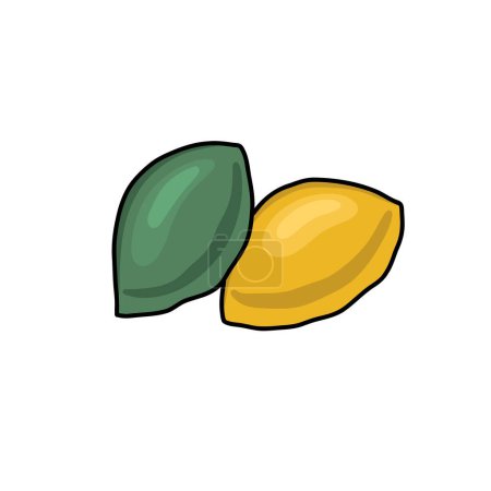 Illustration for Korean Half Moon Rice Cakes doodle icon, vector illustration - Royalty Free Image