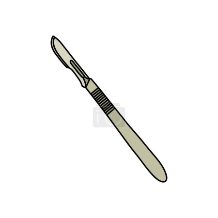 Illustration for Metal handle scalpel doodle icon, vector illustration - Royalty Free Image