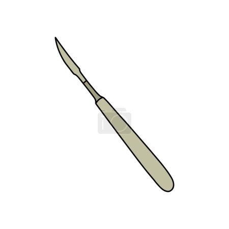 Illustration for Microsurgery surgical knife doodle icon, vector illustration - Royalty Free Image