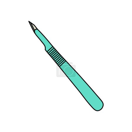 Illustration for Plastic handle scalpel doodle icon, vector illustration - Royalty Free Image