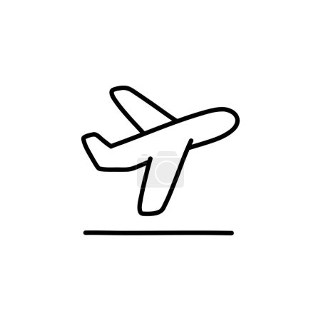 Téléchargez les illustrations : Icône de gribouillage d'avion, illustration vectorielle - en licence libre de droit