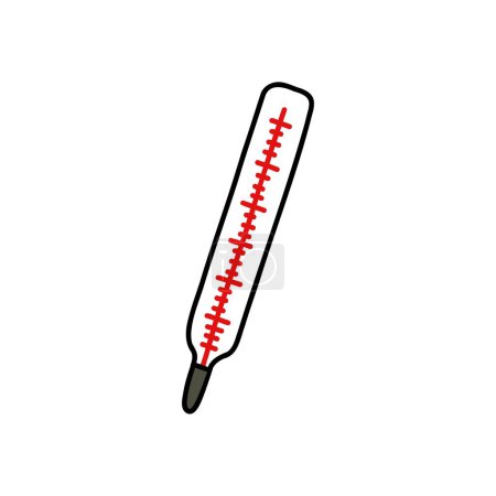 Téléchargez les illustrations : Icône doodle thermomètre médical, illustration vectorielle - en licence libre de droit
